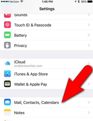 Modification du compte par défaut dans les paramètres et retour dans iCloud