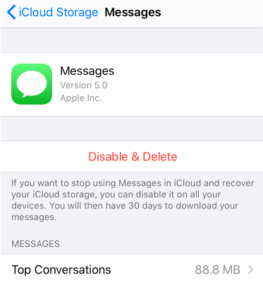 Suppression de l'historique d'iMessage via iCloud