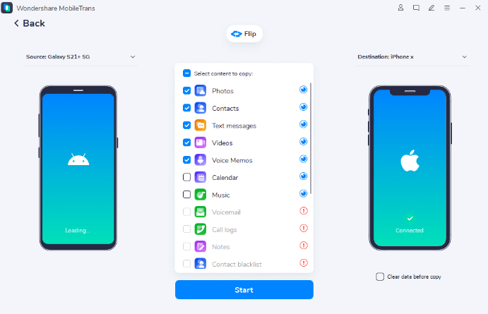 Transfert de téléphone MobileTrans - Top 5 des alternatives Mi Mover