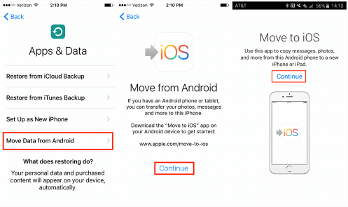 Transférer des données de LG vers iPhone à l'aide de l'application Move to iOS