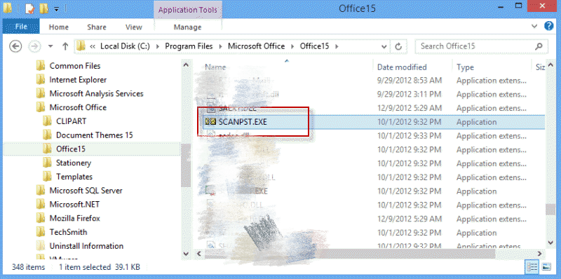 Ouvrez l'outil de réparation Microsoft Outlook