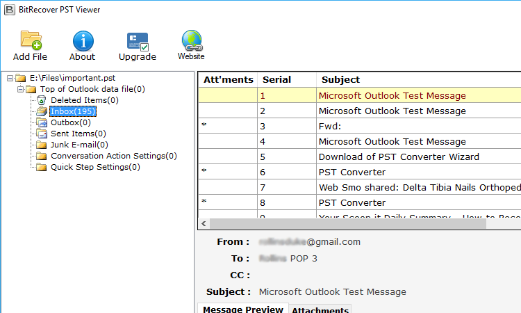 Utilisez Bitrecover PST Viewer pour ouvrir le fichier de données Outlook sans Outlook