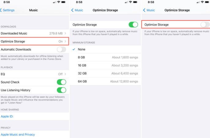 Assurez-vous que votre iPhone dispose de suffisamment d'espace