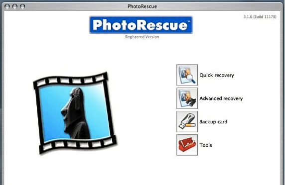 L'interface simple de PhotoRescue