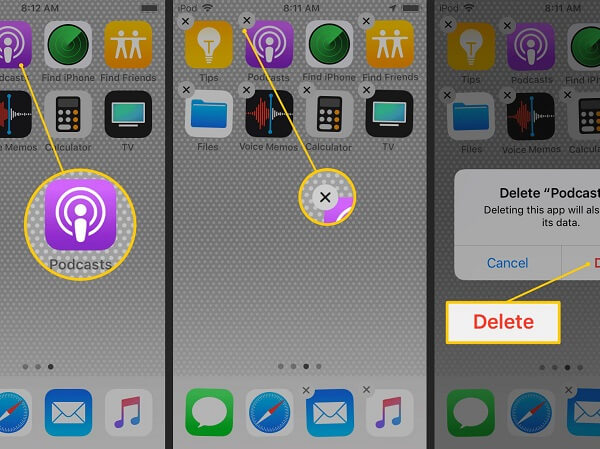 Supprimer ou désinstaller l'application Podcasts de l'iPhone