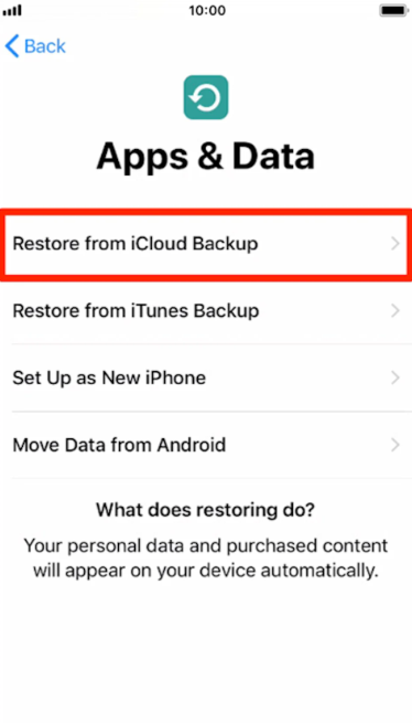 Restaurer la sauvegarde iCloud sur le nouvel iPhone