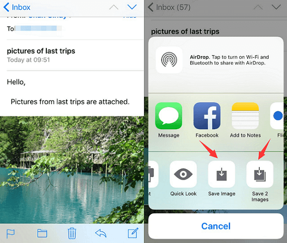 Transférer une photo d'iPhoto vers iPhone par courrier électronique