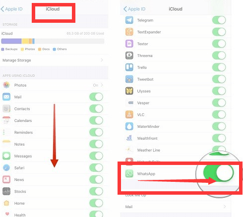 Déconnectez-vous et revenez sur votre compte iCloud pour réparer la sauvegarde WhatsApp bloquée à 0%