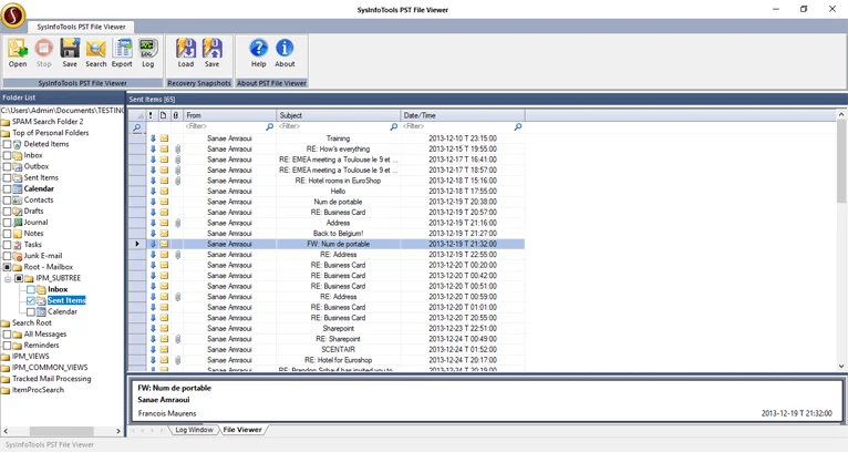 Utilisez SysInfo PST Viewer pour ouvrir le fichier de données Outlook sans Outlook