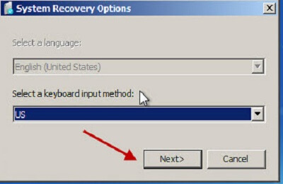 Options de récupération système
