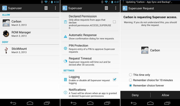 Supersu Android Root Superuser Management Superuser