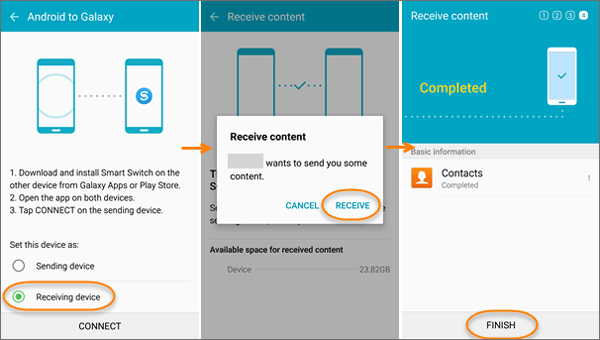 Transférer des contacts de Samsung vers Samsung via l'application Smart Switch