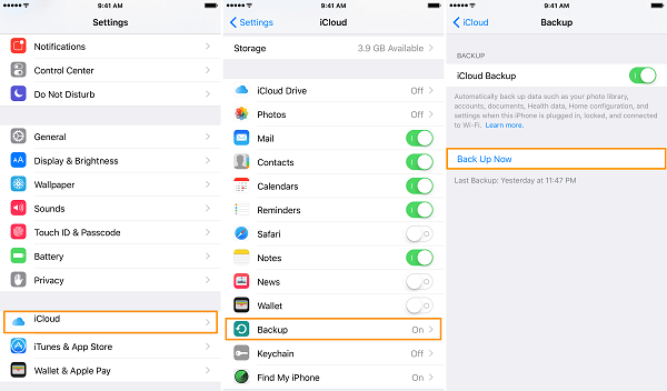 Activer la sauvegarde Icloud