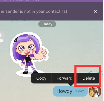 Supprimer des messages Viber spécifiques