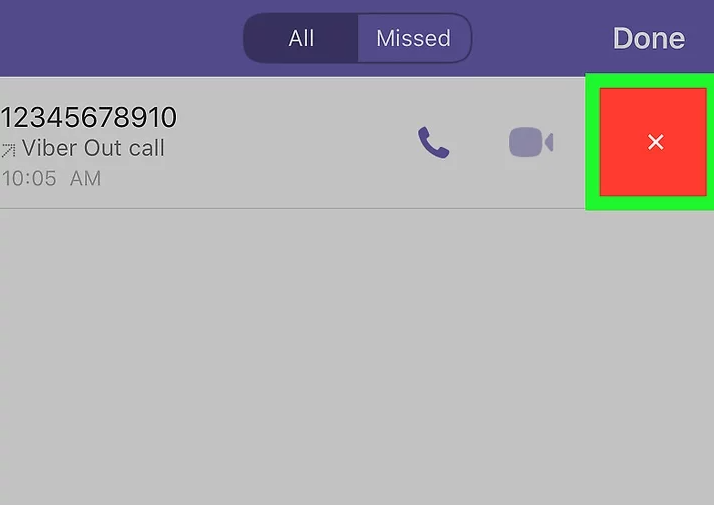 Supprimer des appels individuels à l'aide de Viber