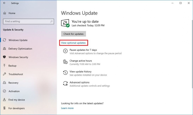 Mettre à jour les pilotes USB via les paramètres de mise à jour Windows pour réparer un lecteur flash corrompu sans formatage