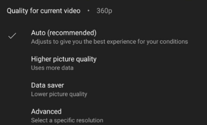 Modifier la qualité vidéo pour correspondre à la vitesse Internet