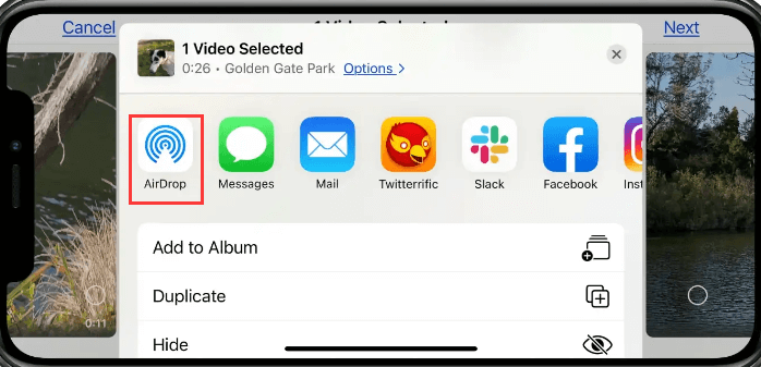 Importer des vidéos d'iPhone vers Mac via AirDrop
