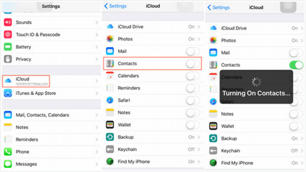 Sauvegarder les contacts sur iCloud pour transférer les numéros de téléphone vers S8