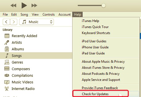 Vérifiez les mises à jour pour réparer le pilote iTunes non installé sur Windows