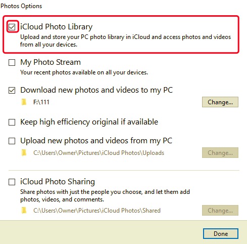 Utiliser iCloud pour importer des photos de l'iPhone vers le disque dur externe