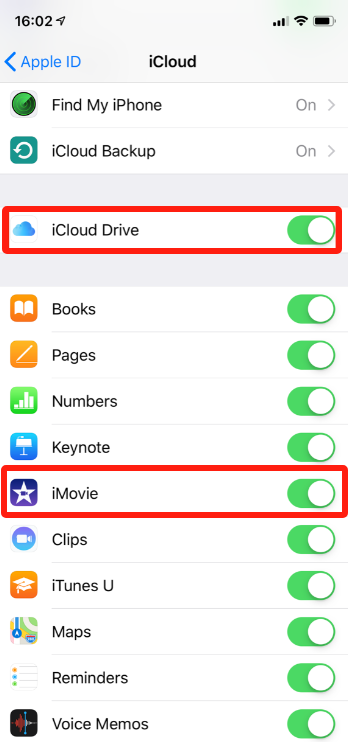 Activer iCloud Sync pour iMovie sur iPhone