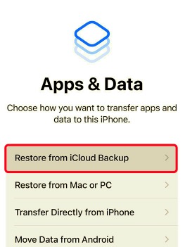 Transférer des applications d'iPhone à iPhone via iCloud Backup