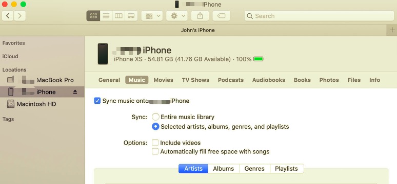 Synchroniser de la musique entre Mac et iPhone avec le Finder