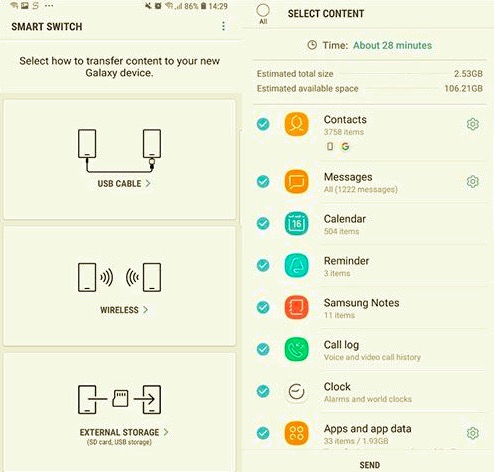 Transférer des SMS d'Android vers Android à l'aide de Smart Switch