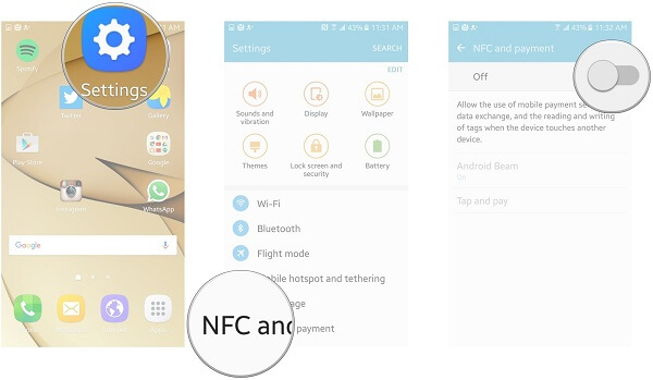 Transférer des données entre Samsung via Nfc
