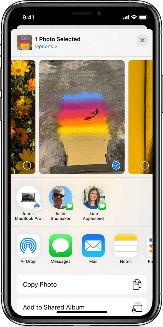 Transférer des photos iPad sur iPad par Airdrop