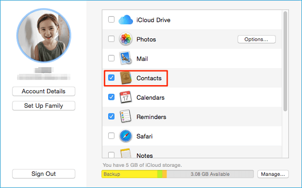 Transférer des contacts Outlook à l'aide d'iCloud