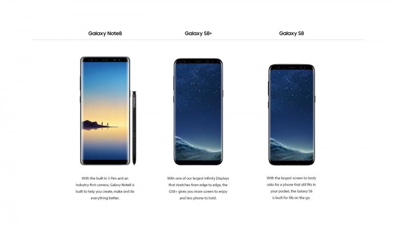 Samsung S8 vs Note 8