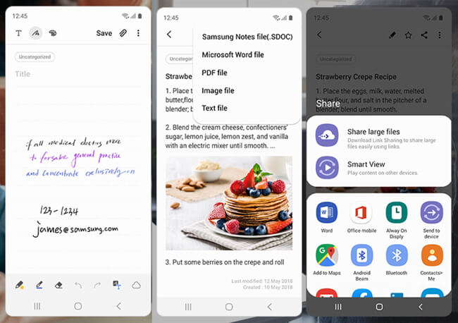 Transférer Samsung Notes vers un nouveau téléphone par e-mail