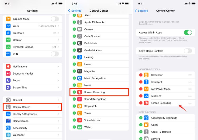 Ajouter un enregistreur d'écran pour enregistrer Skype sur iPhone