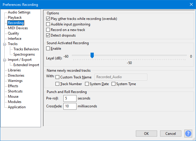 Autres solutions pour résoudre le problème « Audacity n'enregistre pas » - Ajuster les configurations d'enregistrement d'Audacity