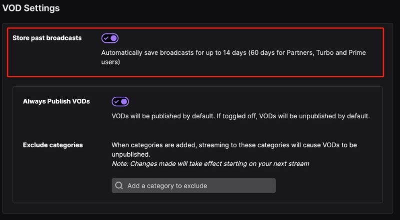 Comment enregistrer des flux Twitch via la fonctionnalité VOD