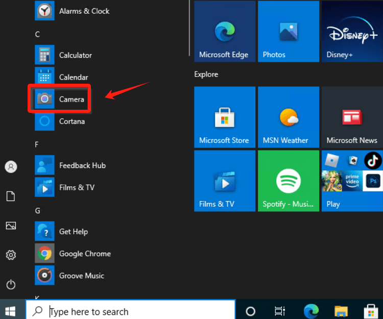 Enregistrez une webcam sur Windows 10 à l'aide de la caméra intégrée
