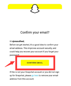 Vérifier l'adresse e-mail pour déverrouiller le compte Snapchat