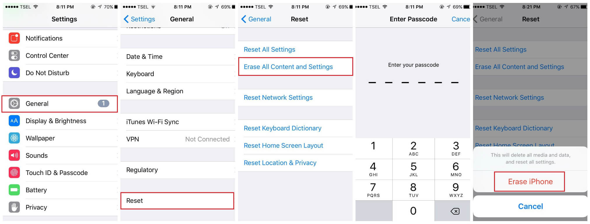 effacer l'appareil ios