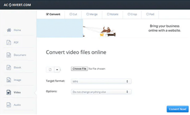 Utiliser Aconvert pour convertir une vidéo en HD