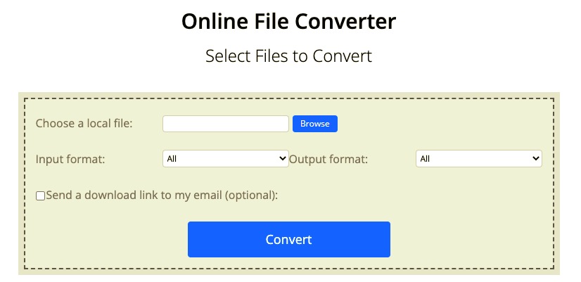 Convertfiles - L'un des convertisseurs MOV en AVI