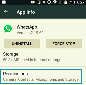 Autoriser les autorisations de contact WhatsApp sur Android pour corriger les contacts qui ne s'affichent pas