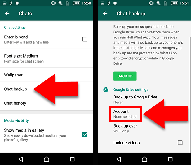 Télécharger les messages WhatsApp sur Android