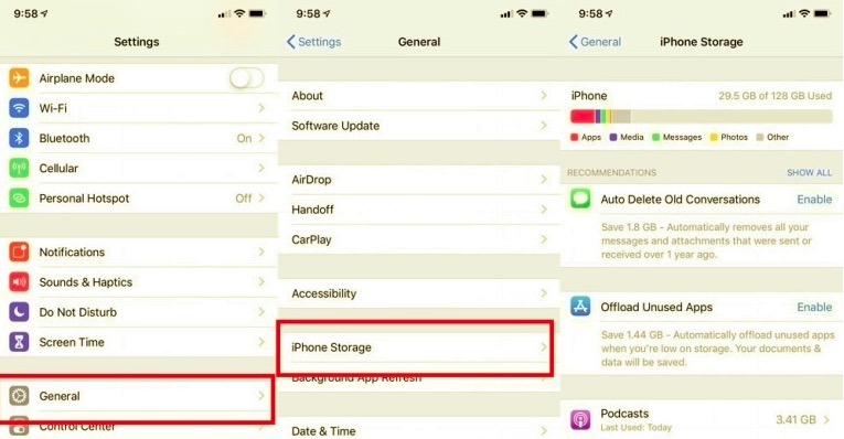 Vérifiez le stockage iPhone pour comprendre pourquoi WhatsApp ne répond pas
