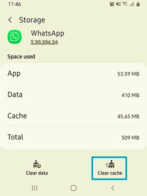 Effacer le cache sur Android pour réparer WhatsApp ne fonctionne pas
