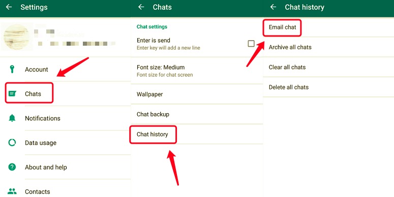 Transférer les chats WhatsApp d'Android vers iPhone via le chat par e-mail