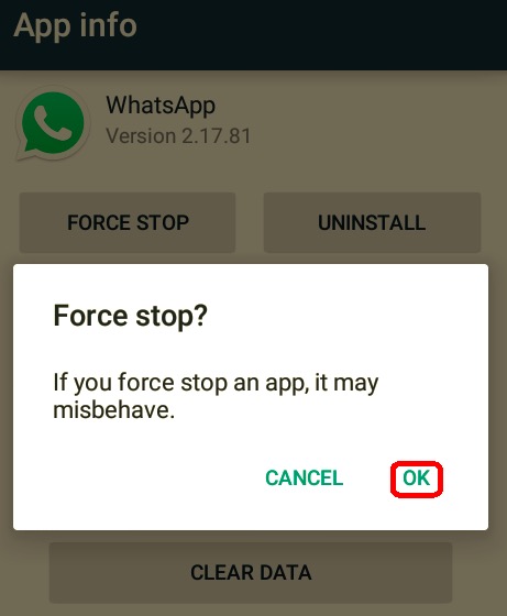 Forcer la fermeture de WhatsApp pour résoudre ses problèmes de non-connexion au WiFI