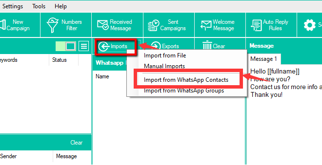 Comment exporter des contacts WhatsApp à l'aide de WhatBot