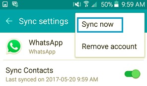Réinitialiser WhatsApp Sync pour corriger les contacts ne présentant pas de problèmes